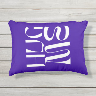 Almofada Para Ambientes Externos Ênfase Travesseiro HUG ME Roxo e branco