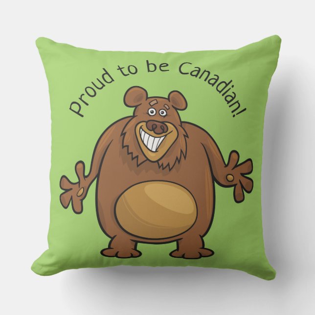 Almofada Para Ambientes Externos Engraçado Urso Personalizado de travesseiros decor (Frente)