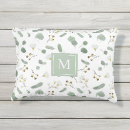 Almofada Para Ambientes Externos Eucalyptus Greenery Dólar Prateado Monograma