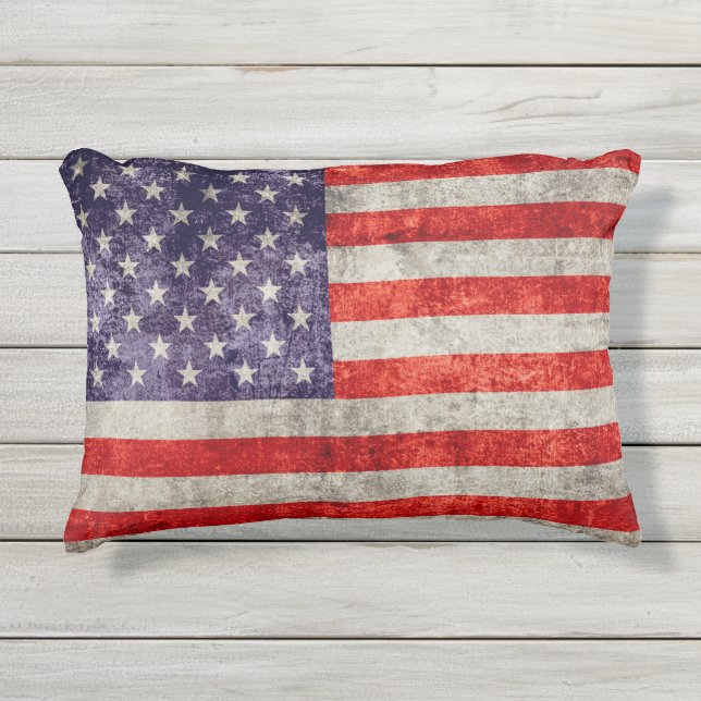 Almofada Para Ambientes Externos Falln Antique Bandeira Americana (Frente)