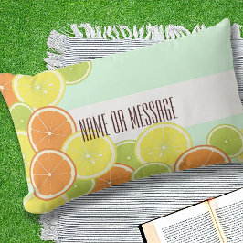 Almofada Para Ambientes Externos Fatias Personalizadas de Fruta Verde de Citros de 