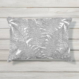 Almofada Para Ambientes Externos Fern em preto e branco