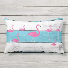 Almofada Para Ambientes Externos Flamingos na turquesa & no travesseiro exterior