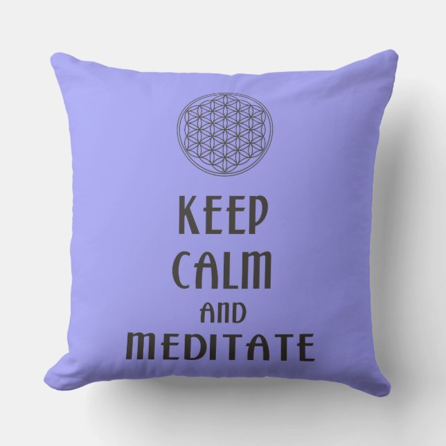 Almofada Para Ambientes Externos Flor de vida - MANTER CALM e MEDITATE (Frente)