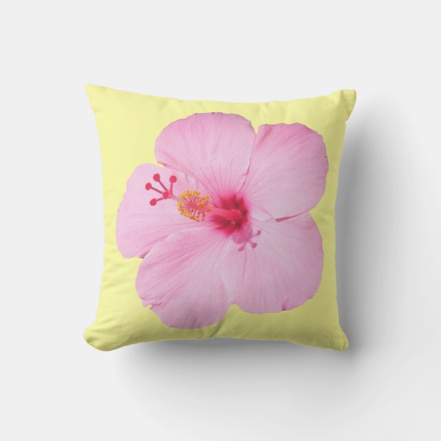 Almofada Para Ambientes Externos Flor Tropical de Hibiscus Rosa (Frente)