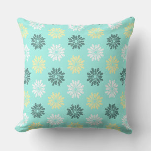 Almofada Para Ambientes Externos Flores do Mar Travesseiro decorativo Aqua
