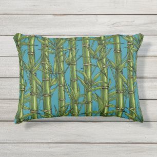 Almofada Para Ambientes Externos Floresta de bambu em azul