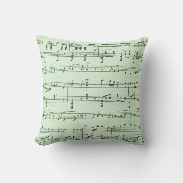 Almofada Para Ambientes Externos Folha de Música Verde (Frente)