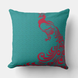 Almofada Para Ambientes Externos French-Country-Red_Peacocks-Outdoor-Indoor