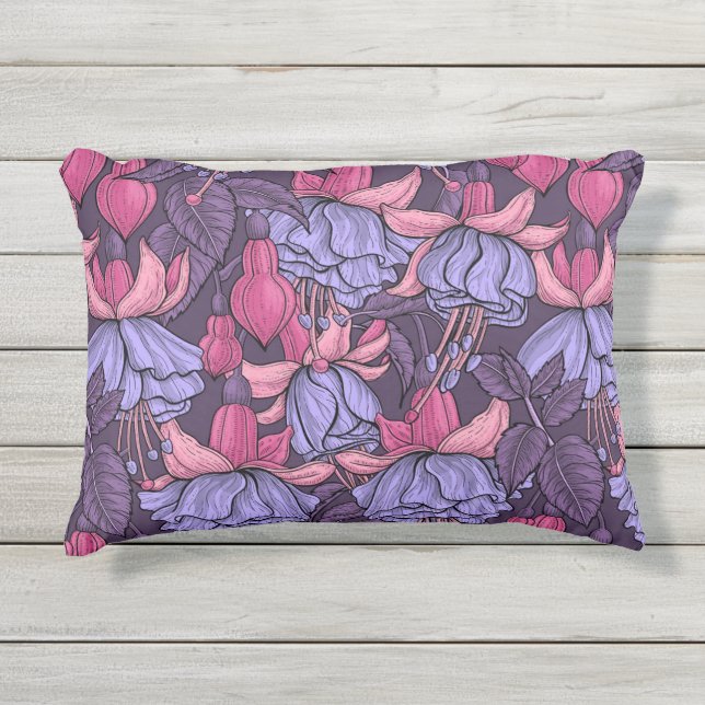 Almofada Para Ambientes Externos Fúcsia em rosa e violeta (Frente)