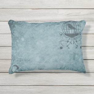 Almofada Para Ambientes Externos Gaiola De Pássaros Osteampunk Azul Profundo
