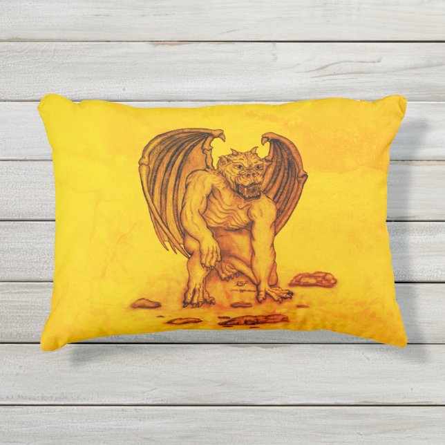 Almofada Para Ambientes Externos Golem Gargoyle (Frente)