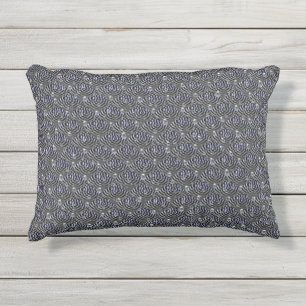 Almofada Para Ambientes Externos Gotas de chuva no metal azul de cinza