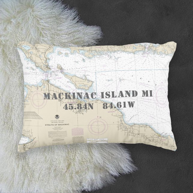 Almofada Para Ambientes Externos Gráfico náutico Autenticado ⚓ Michigan Superior (Upper Michigan ⚓ Authentic Nautical Chart Outdoor Pillow
)