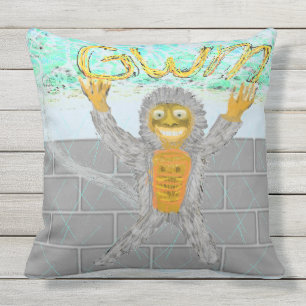 Almofada Para Ambientes Externos GRANDE macaco branco