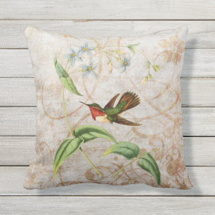 Almofada Para Ambientes Externos Grunge Scintillant do vintage do colibri