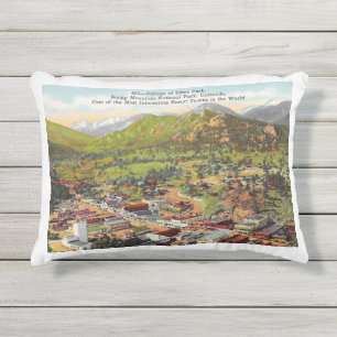 Almofada Para Ambientes Externos Ideia do vintage de Colorado do parque de Estes
