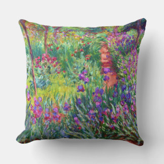 Almofada Para Ambientes Externos Iris Garden no Giverny Claude Monet Fine Art