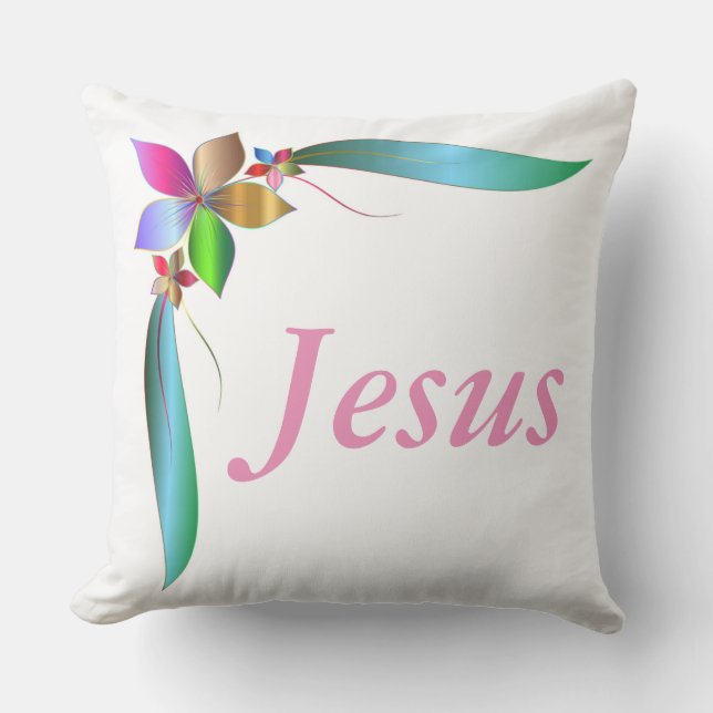 ALMOFADA PARA AMBIENTES EXTERNOS JESUS FLOWER RIBBON (Frente)