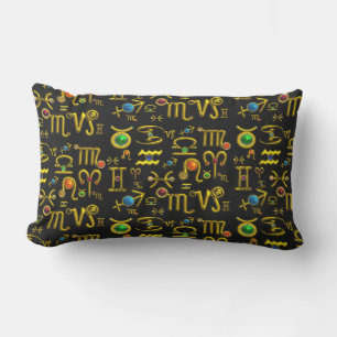 Almofada Para Ambientes Externos JOIAS DE ANIVERSÁRIO ZODIÁTICO Dourado,GEMSTONES,A
