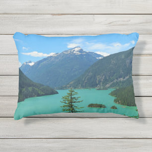 Almofada Para Ambientes Externos Lago Turquesa da Montanha Snowy em Washington