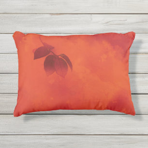 Almofada Para Ambientes Externos Laranja Queimada - Leaf Abtract Autumn