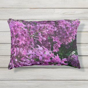 Almofada Para Ambientes Externos Lilases cor-de-rosa, floral roxo romântico