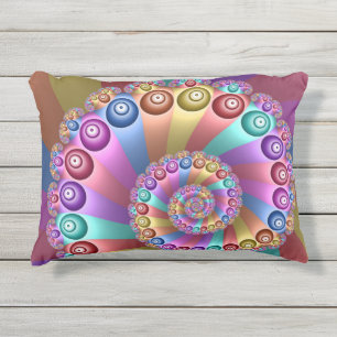 Almofada Para Ambientes Externos Linda Arco-Íris Colores Abstrato de Arte Fractal