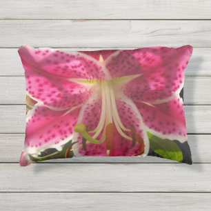 Almofada Para Ambientes Externos Lírios cor-de-rosa flores tropicais cor-de-rosa fl