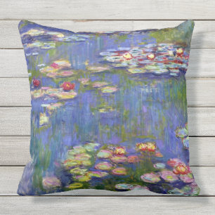Almofada Para Ambientes Externos Lírios d'água 1916 Claude Monet Fine Art