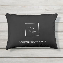 Almofada Para Ambientes Externos Logotipo preto branco elegante da empresa