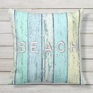 Almofada Para Ambientes Externos Madeira lançada costa rústica da praia