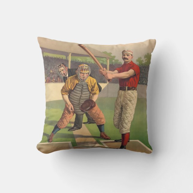 Almofada Para Ambientes Externos Massa e coletor da ilustração do basebol do (Frente)