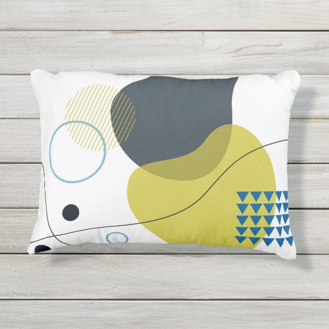 Almofada Para Ambientes Externos Moderno, Memphis, legal, único, ilustração de tend (Verso)