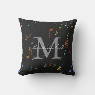 Almofada Para Ambientes Externos monograma com notas musicais