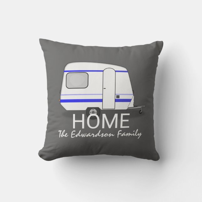 Almofada Para Ambientes Externos Monograma da família da casa da caravana das (Frente)