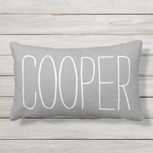 Almofada Para Ambientes Externos Monograma de Nome da Cinza russa