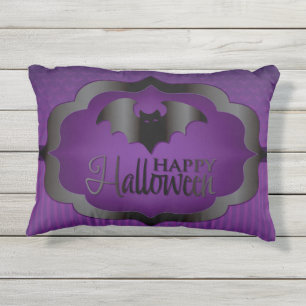 Almofada Para Ambientes Externos Morcego roxo de Halloween