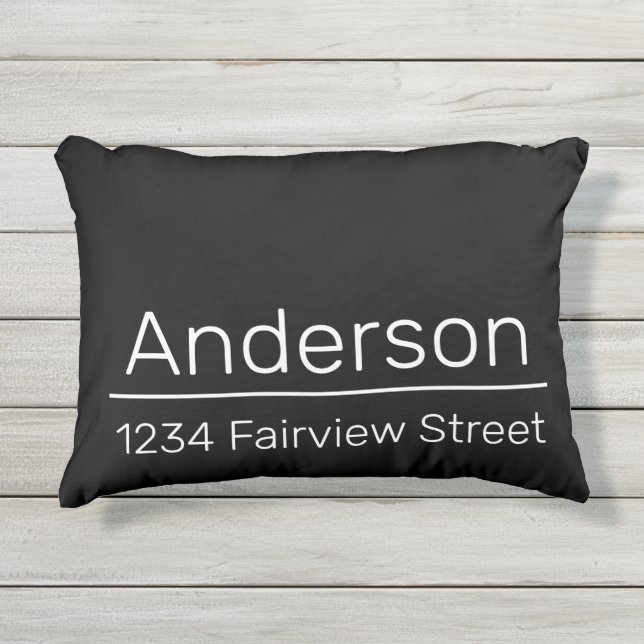 Almofada Para Ambientes Externos Nome do proprietário Endereço da rua Preto e Branc (Frente)