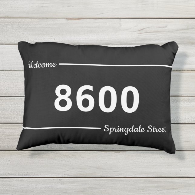 Almofada Para Ambientes Externos Números de Casa Branca e Números de Casa Branca En (Verso)