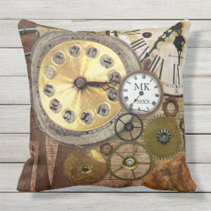 Almofada Para Ambientes Externos O pulso de disparo retro de Steampunk do vintage