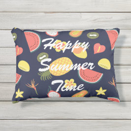 Almofada Para Ambientes Externos Padrão azul-marinho bonito Texto da hora de verão