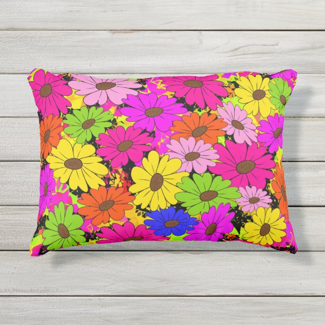 Almofada Para Ambientes Externos Padrão floral (Frente)