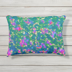 Almofada Para Ambientes Externos Padrão Floral Multicolorido Brilhante