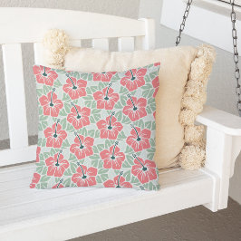 Almofada Para Ambientes Externos Padrão Floral Tropical de Hibiscus