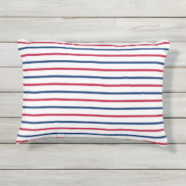 Almofada Para Ambientes Externos Padrão Moderno de Stripes Vermelha e Azul Minimali