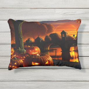 Almofada Para Ambientes Externos Paisagem de Halloween