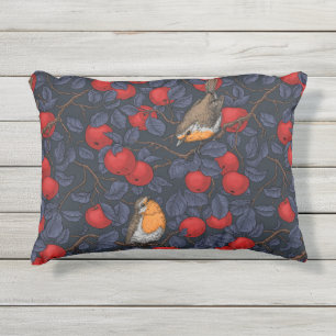 Almofada Para Ambientes Externos Pássaros na macieira/azul e vermelho
