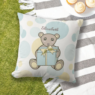 Almofada Para Ambientes Externos Pastel Blue e Yellow Teddy Bear Kids no exterior