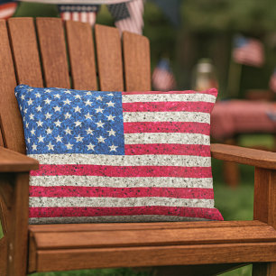 Almofada Para Ambientes Externos Patriotic USA Flag Glam Glitter American Dream